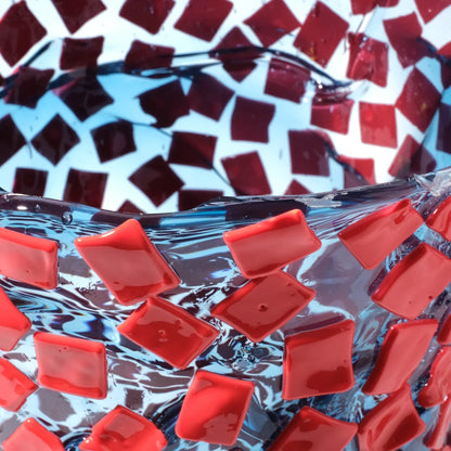 Rock Vase - Clear Light Blue And Matt Sorbet