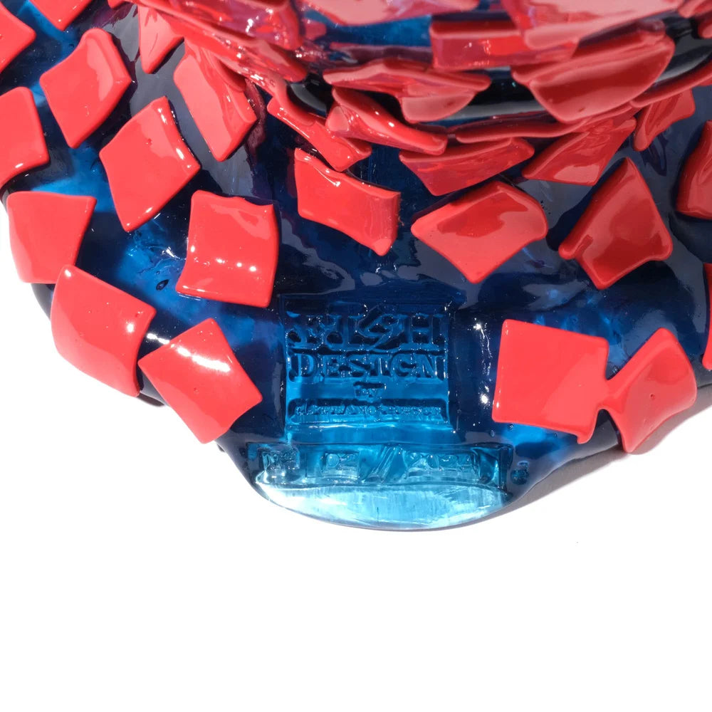 Rock Vase - Clear Light Blue And Matt Sorbet