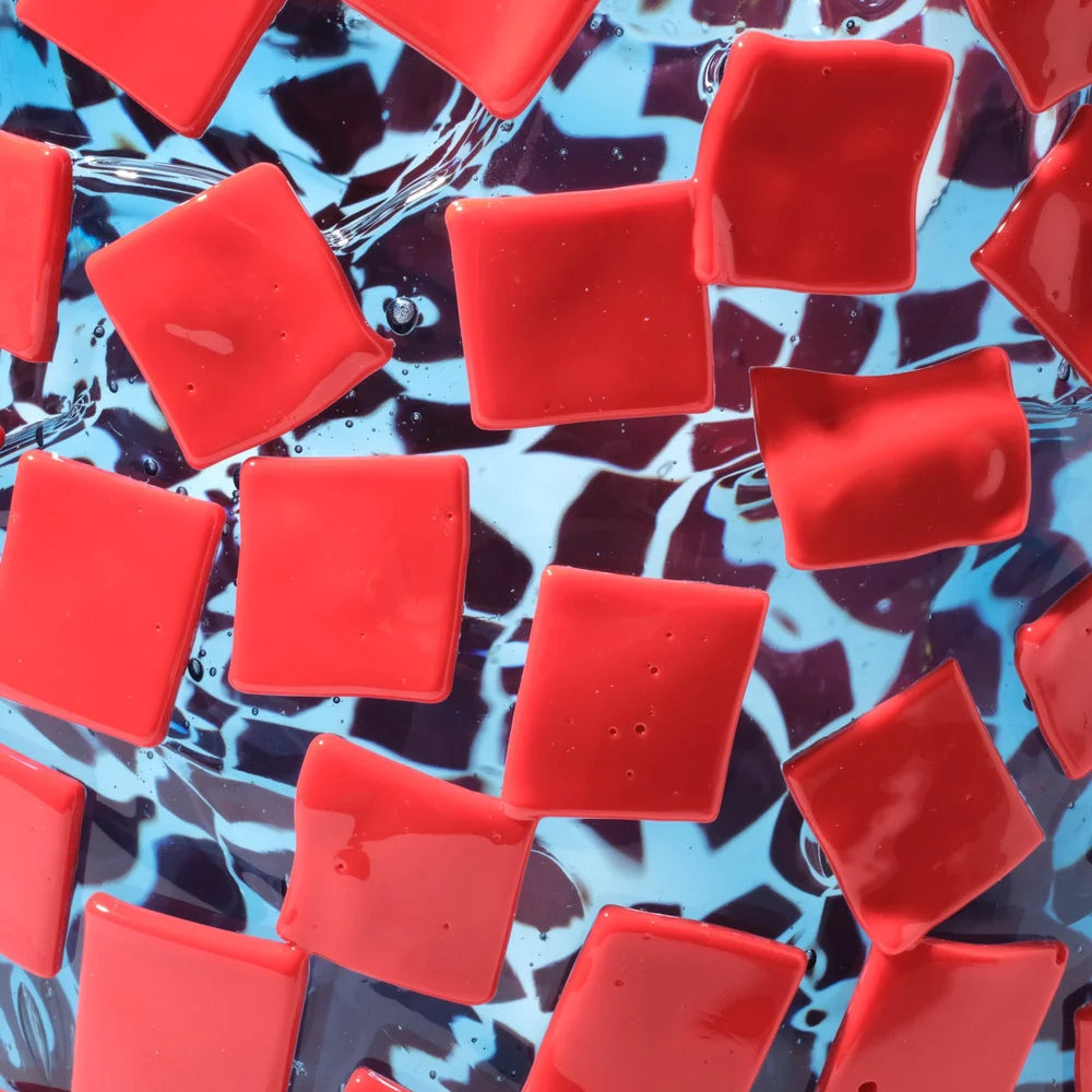 Rock Vase - Clear Light Blue And Matt Sorbet