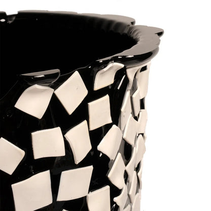 Rock Vase - Matt Black, White