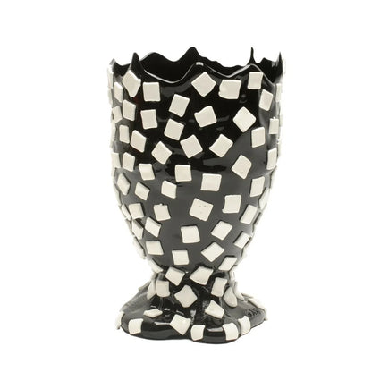 Rock Vase - Matt Black, White