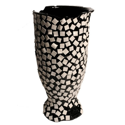 Rock Vase - Matt Black, White