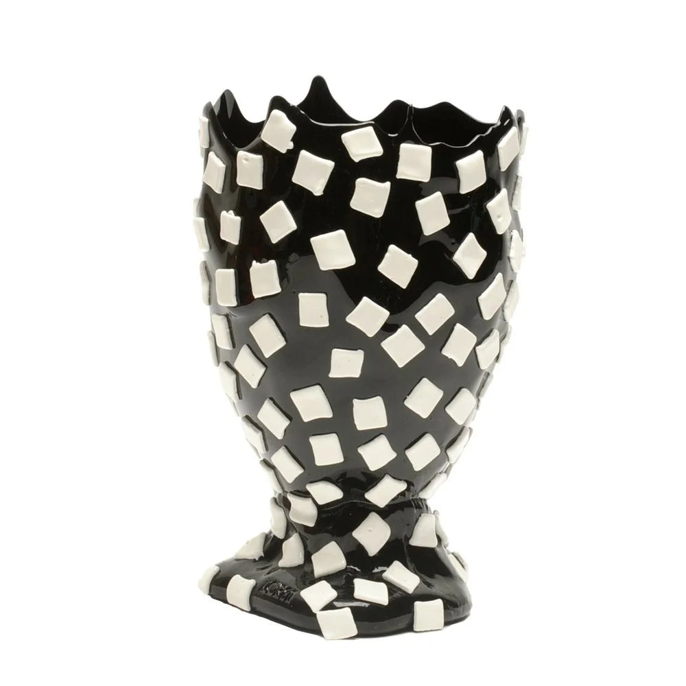 Rock Vase - Matt Black, White