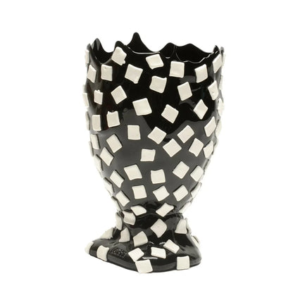 Rock Vase - Matt Black, White