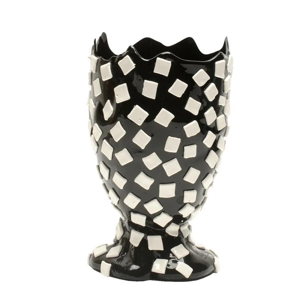 Rock Vase - Matt Black, White