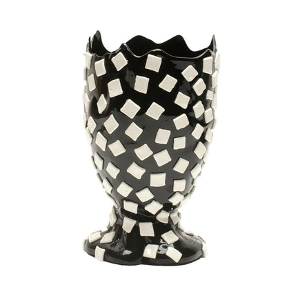 Rock Vase - Matt Black, White