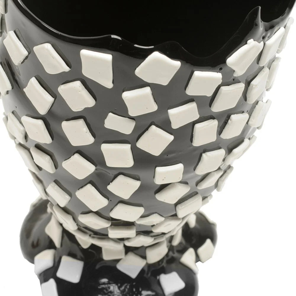 Rock Vase - Matt Black, White