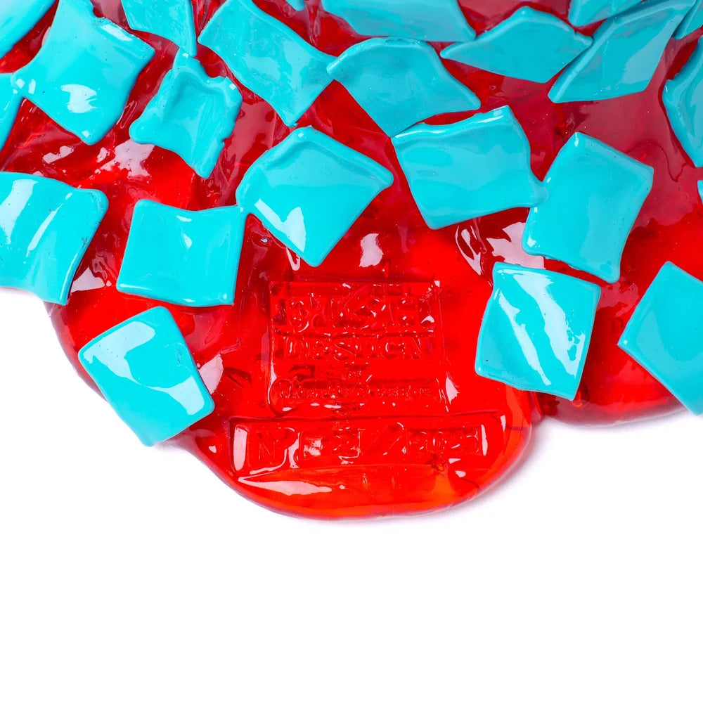 Rock Vase - Clear Orange, Turquoise