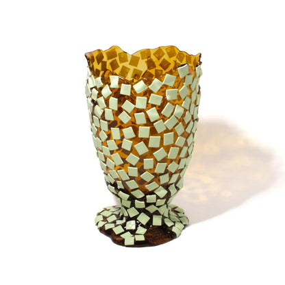 Rock Vase - Clear Amber, Mint