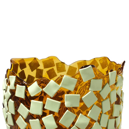 Rock Vase - Clear Amber, Mint