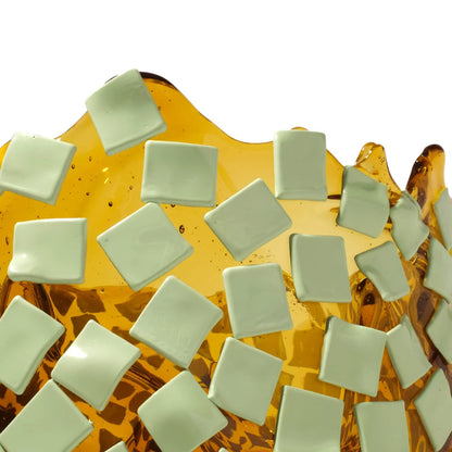 Rock Vase - Clear Amber, Mint