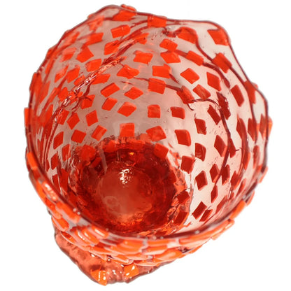Rock Vase - Clear Antique Pink and Matt Orange