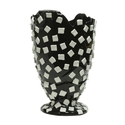 Rock Vase - Matt Black, White