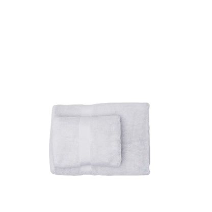 Roma Towel Set-Two gray towels stacked on a white background