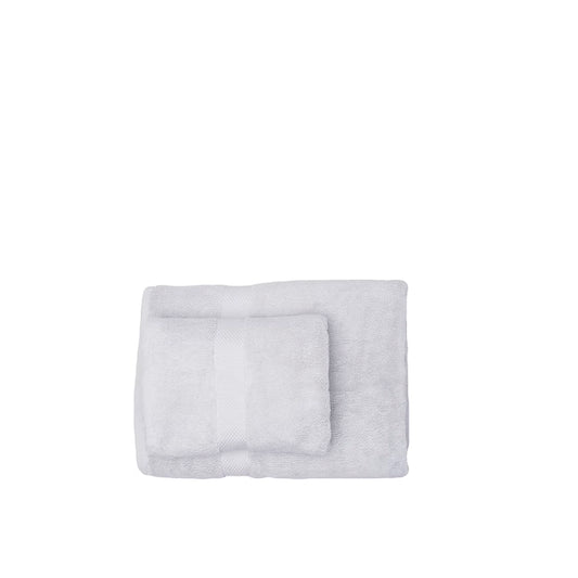 Roma Towel Set-Two gray towels stacked on a white background