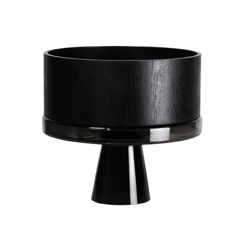 Wooden Bowl & Glass Stand L