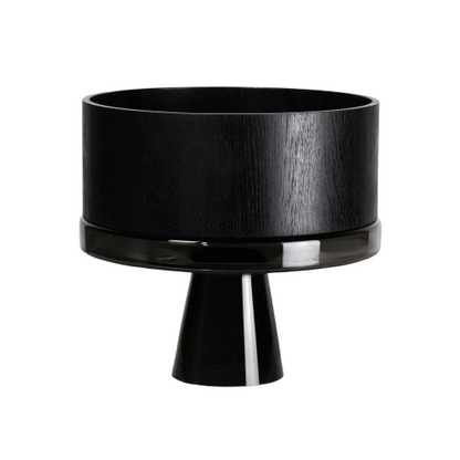 Wooden Bowl & Glass Stand L