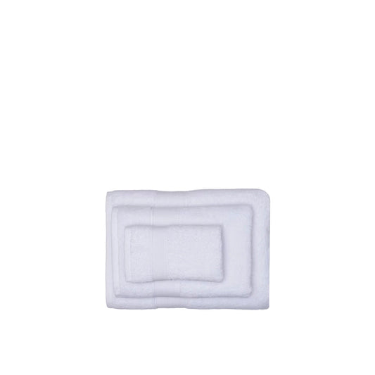 Sardegna Towel Set-Set of three white bath mats on a white background