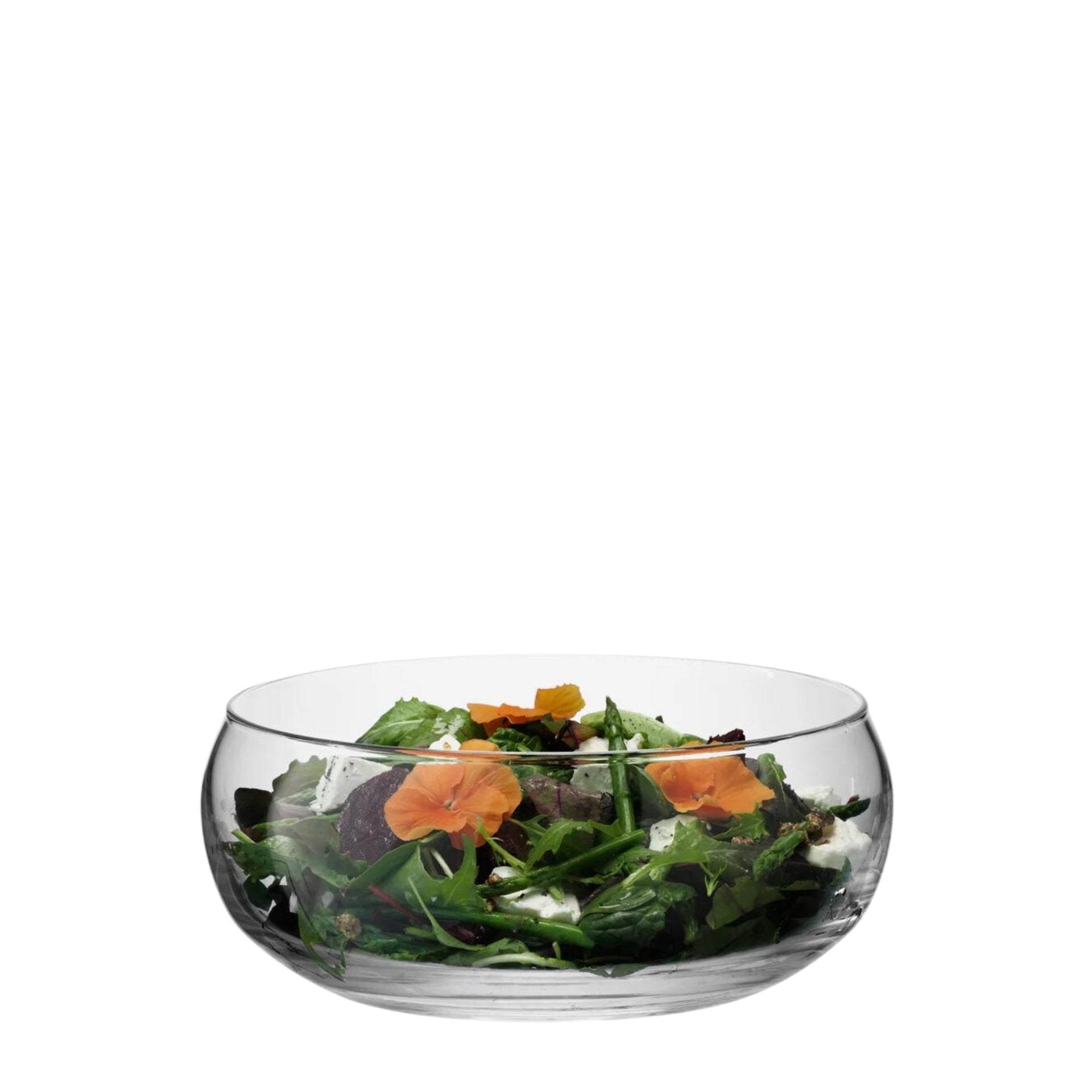 Glass salad serving bowl