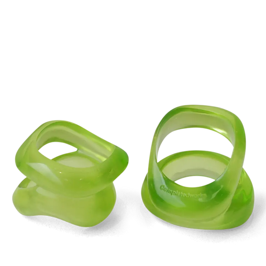 Set Of 2 Green Resin Napkin Ring Holder