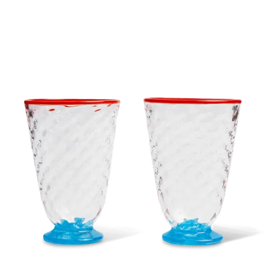 Set Of 2 Quilted Quilted Glasses