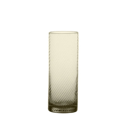 Honeycomb-patterned glass vase on a white background