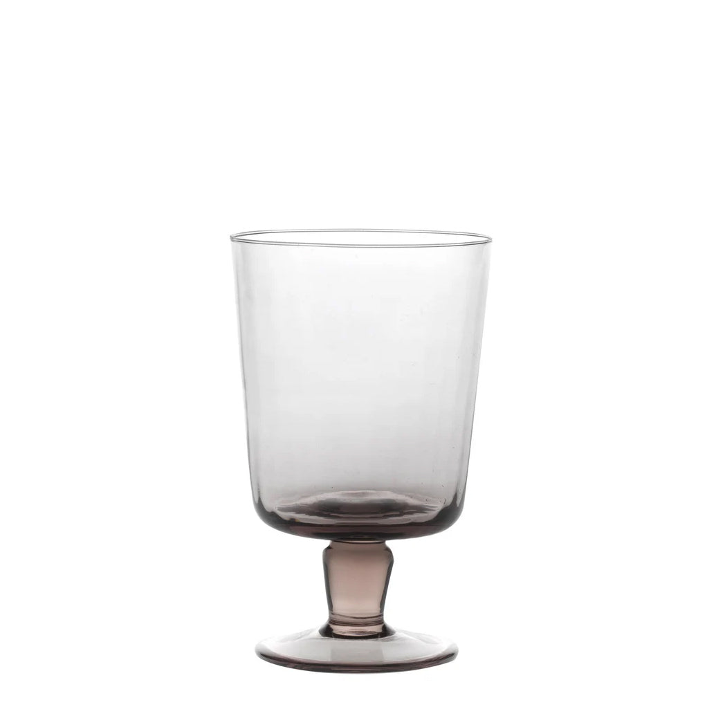 Set of 6 Plissé Rose Quartz Stem Glasses