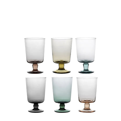 Set of 6 Puro Multicolor Stem Glasses