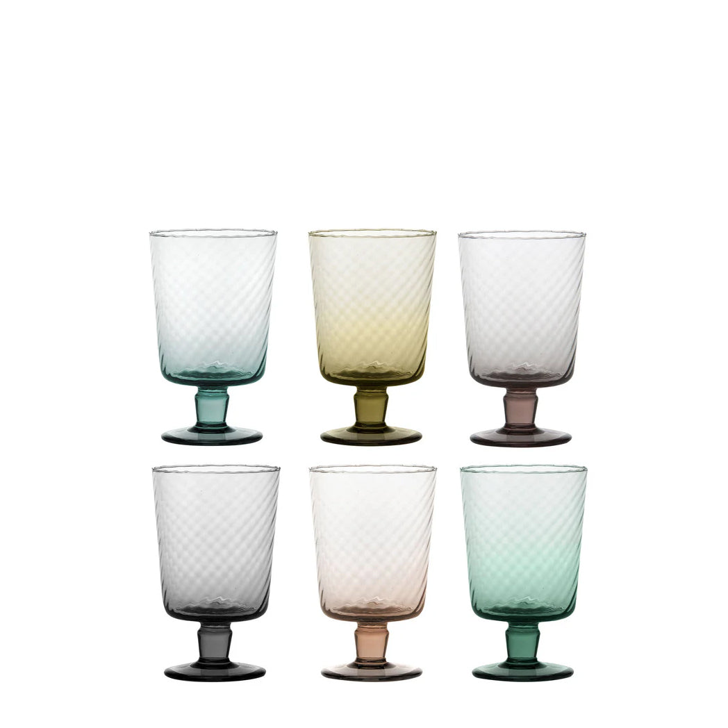 Set of 6 Torsè Multicolor Stem Glasses