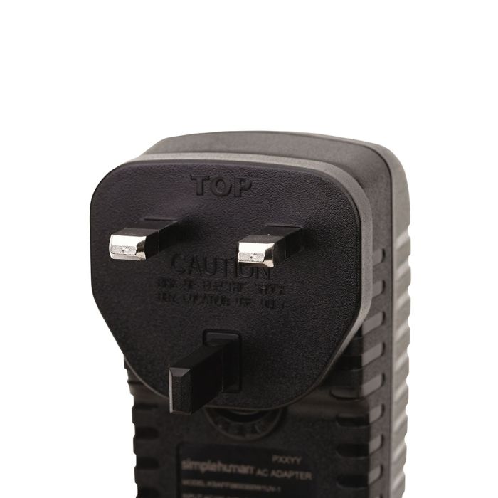 Simplehuman Sensor Bin Power Adapter Black AC adapter with UK plug 