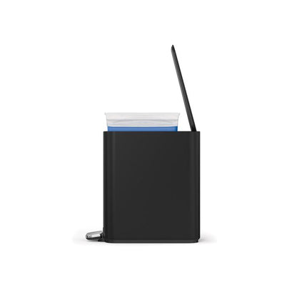 Simplehuman Slim Step Bin Black trash canBlack electronic device with a screen 