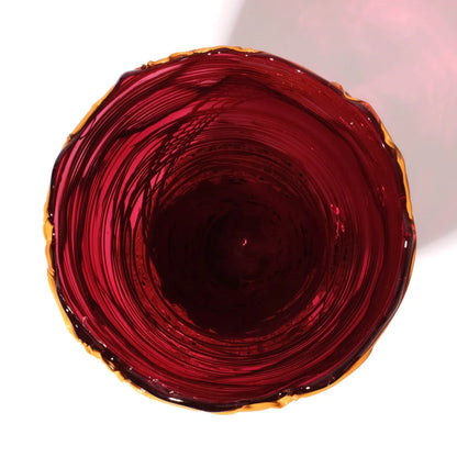 Spaghetti Vase - Clear Fuchsia And Matt Ochre