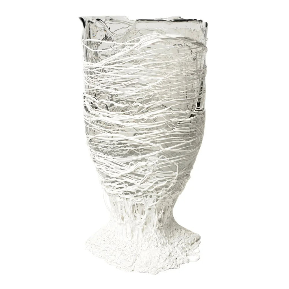 Spaghetti Vase - Clear And White