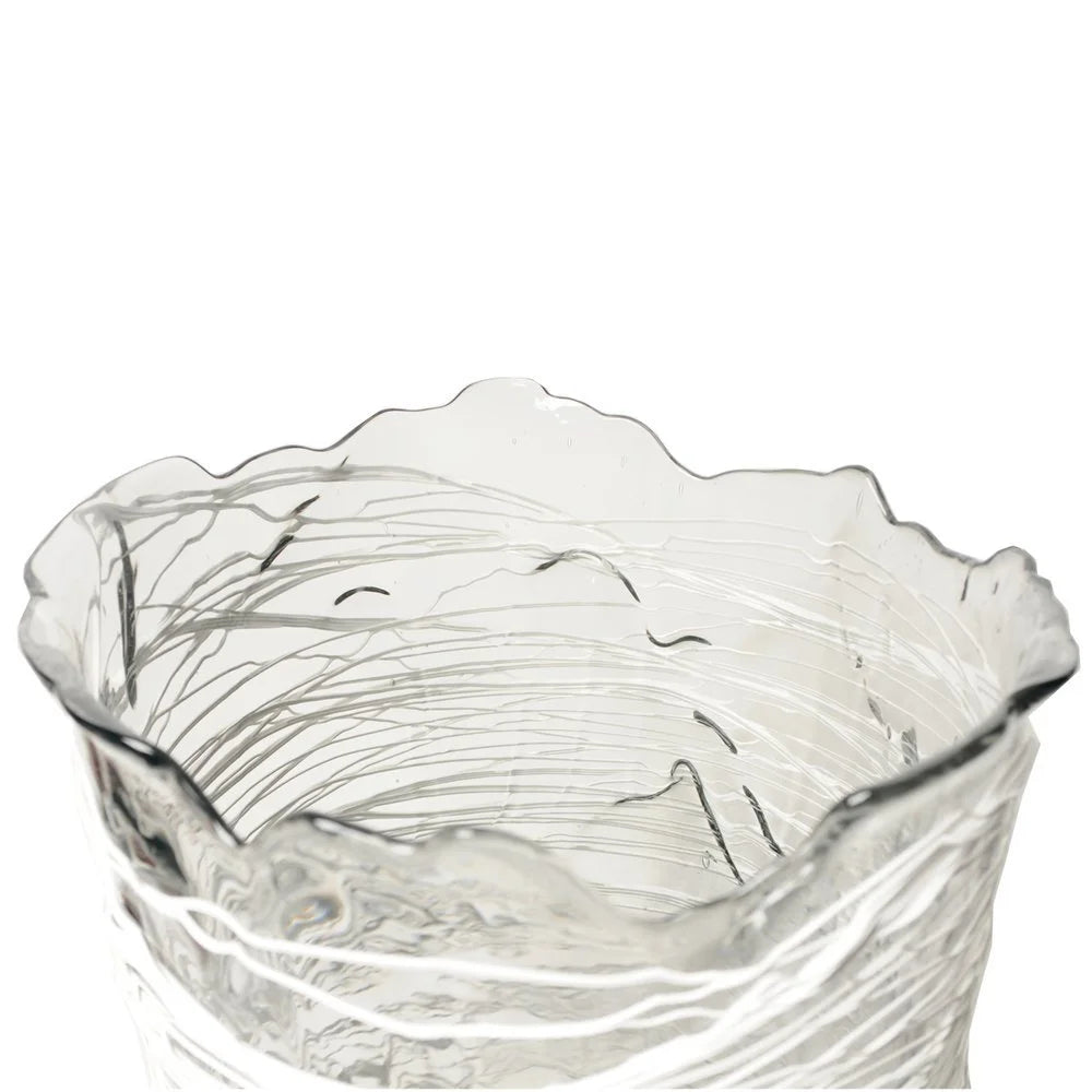 Spaghetti Vase - Clear And White