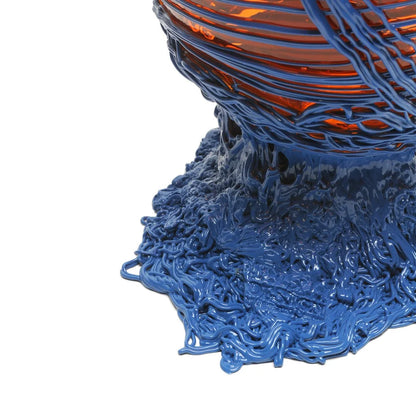 Spaghetti Vase - Clear Orange And Matt Dark Lavender