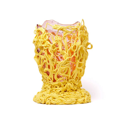 Spaghetti Special Vase - Clear Antique Pink, Pastel Yellow