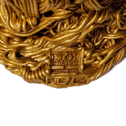 Spaghetti Special Vase - Clear Light Fuchsia And Gold