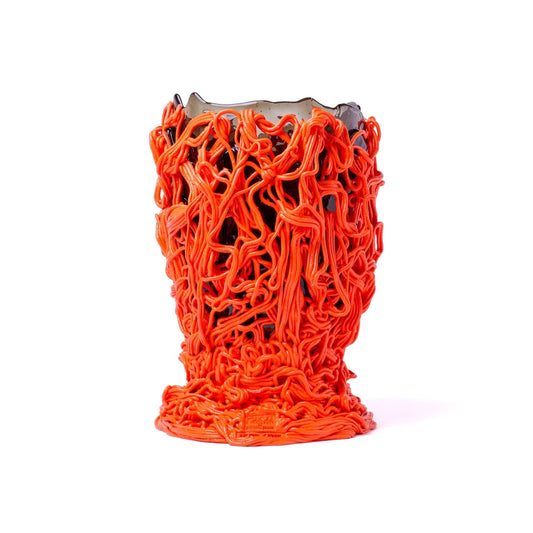 Spaghetti Special Vase - Clear Fumè, Pastel Orange