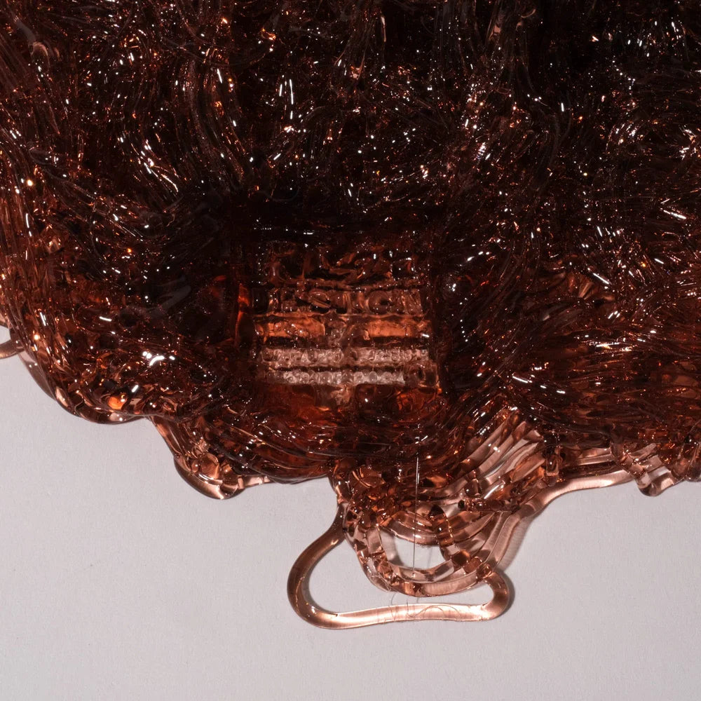 Spaghetti Vase - Clear Bottle Green, Antique Pink