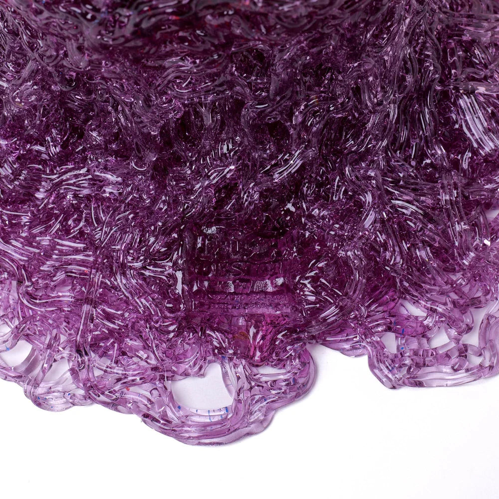 Spaghetti Vase - Clear Dark Ruby, Lilac