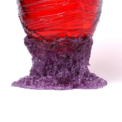 Spaghetti Vase - Clear Dark Ruby, Lilac