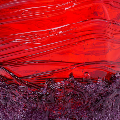 Spaghetti Vase - Clear Dark Ruby, Lilac