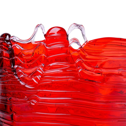 Spaghetti Vase - Clear Dark Ruby, Lilac