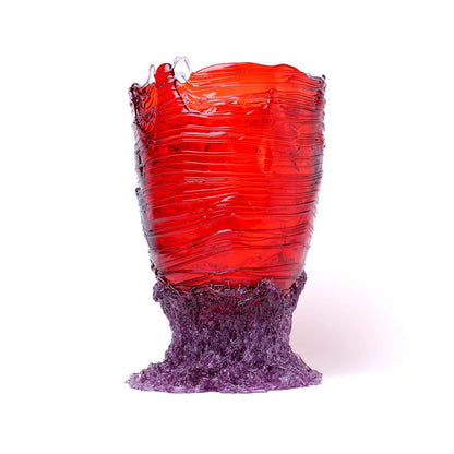 Spaghetti Vase - Clear Dark Ruby, Lilac