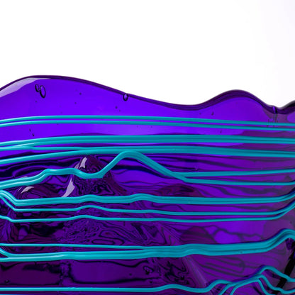 Spaghetti Vase - Clear Purple And Matt Turquoise