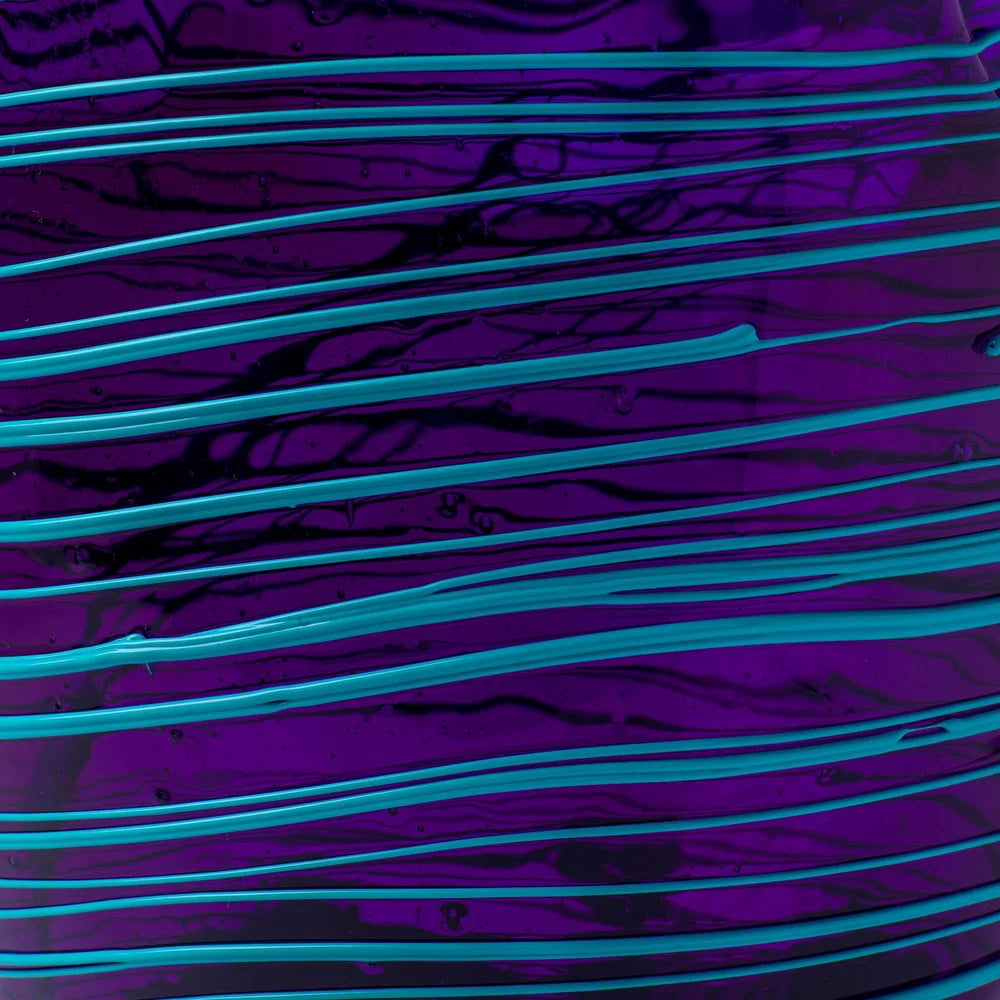 Spaghetti Vase - Clear Purple And Matt Turquoise