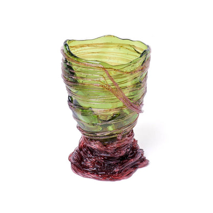 Spaghetti Vase - Clear Bottle Green, Antique Pink