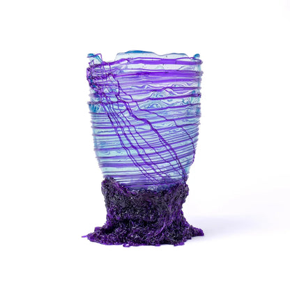 Spaghetti Vase - Clear Aqua, Purple
