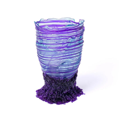 Spaghetti Vase - Clear Aqua, Purple
