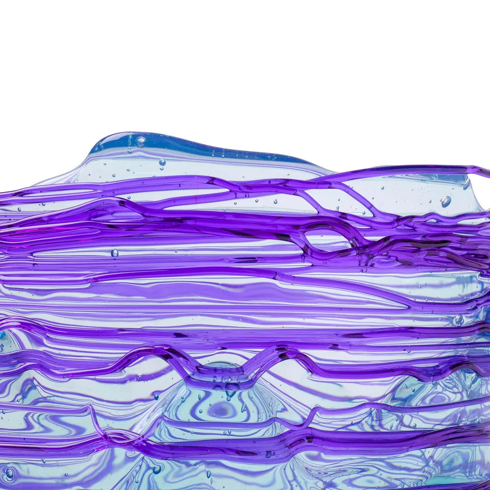 Spaghetti Vase - Clear Aqua, Purple